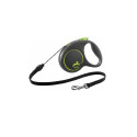 Trixie Flexi BLACK DESIGN inertsrihm koertele, nöörrihm, S: 5 m, roheline