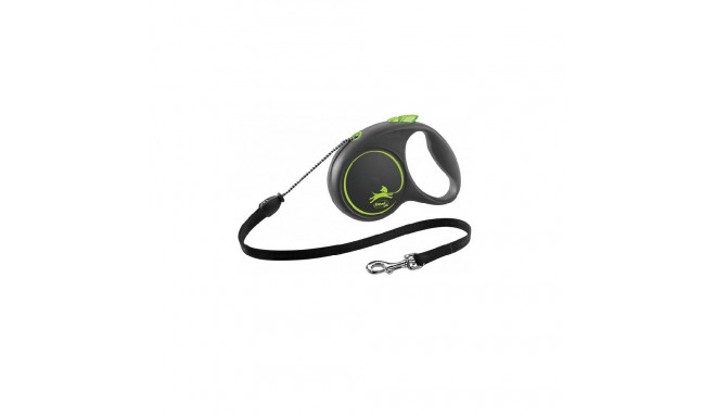 Trixie Flexi BLACK DESIGN nöörrihm koertele, S: 5 m, roheline