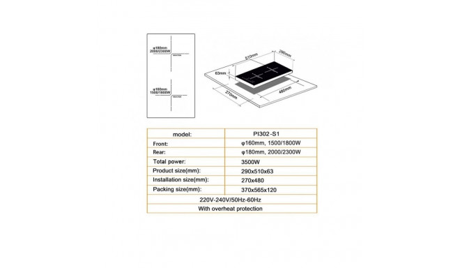 Domino electric hob SCHLOSSER PI302S1