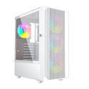 Gembird Fornax 4000W ARGB mänguri ATX arvutikorpus, Midi Tower, taustvalgustus, valge