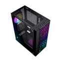 Gembird Fornax 2500 ARGB Gaming ATX arvutikorpus, Midi Tower, taustvalgustus, must