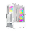 Gembird Fornax 4000W ARGB mänguri ATX arvutikorpus, Midi Tower, taustvalgustus, valge