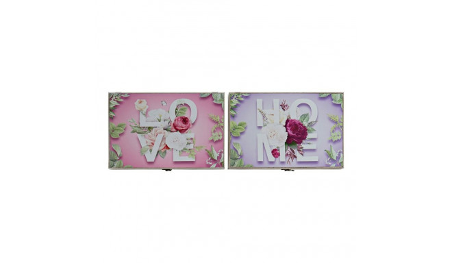 Decorative box DKD Home Decor Pink Lilac MDF Wood Tropical Counter (2 Units)