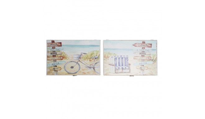 Decorative box DKD Home Decor Multicolour MDF Wood Beach Mediterranean Counter (2 Units)