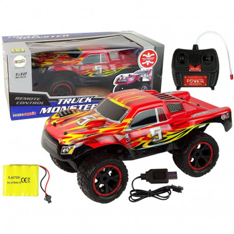 Kaugjuhitav maastikuauto R/C 1:12 20km/h, punane