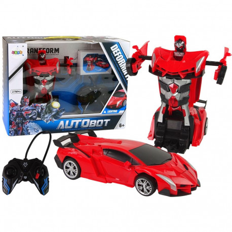 Auto Robot 2-ühes kaugjuhtitav mänguasi, punane