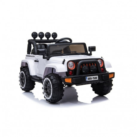 Jeep elektriauto BRD-7588 4x4 LED-tuled MP3 kaugjuhtimispult, valge