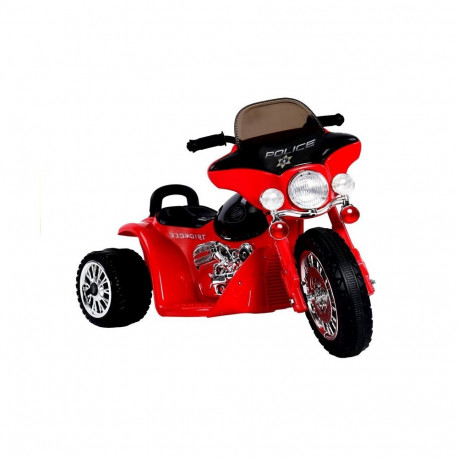 Laste kolmerattaline akumootorratas JT568 politsei LED, punane