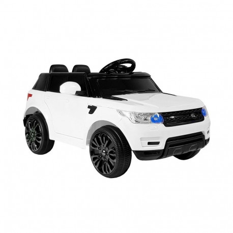 Elektriauto HL1638 LED-tuled MP3 kaugjuhtimispult, valge