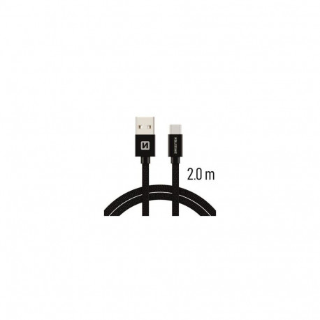 Swissten "Textile Quick Charge 3.1 USB-C" Black