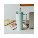Quokka Stream - Kubek termiczny ze stali nierdzewnej 950 ml ze słomką (Turquoise)