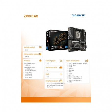 Emaplaat Z790 D AX s1700 4DDR5 HDMI/DP ATX