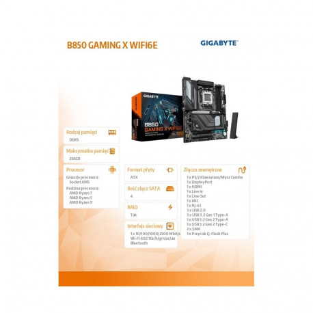 B850 GAMING X WIFI6E emaplaat