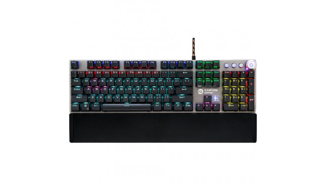 CANYON Nightfall GK-7, Wired Gaming Keyboard,Black 104 mechanical switches,60 million times key life