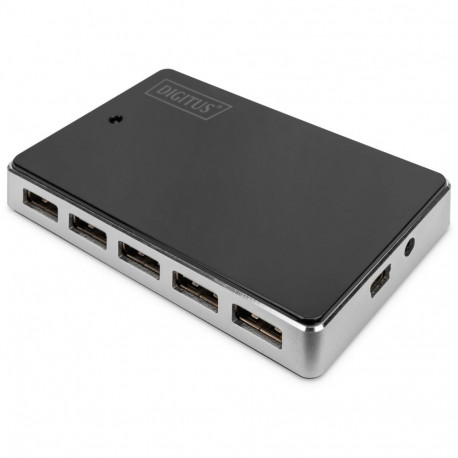 "DIGITUS USB-Hub 10-Port 2.0->10xA2.0 m.Netzteil schwarz"