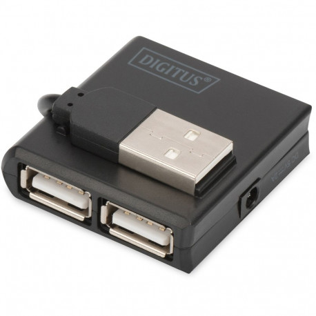 "DIGITUS USB-Hub 4-Port 2.0->4xA2.0 integr. Kabel schwarz"
