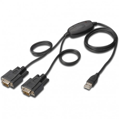 "DIGITUS USB 2.0 Anschlusskabel 2.0 -2x RS232-Kabel 1.5m, sw"