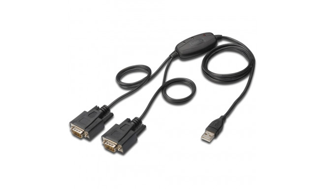 "DIGITUS USB 2.0 Anschlusskabel 2.0 -2x RS232-Kabel 1.5m, sw"