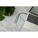 "DIGITUS USB-C-Hub 4-Port 3.1->4xC3.1 integr. Kabel silber"