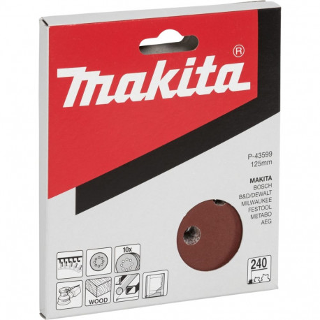 Makita P-43599 Sandpaper Velcro 125mm 240