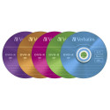 1x5 Verbatim DVD-R 4,7GB Värviline 16x Kiirus, Õhuke Karp