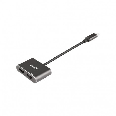 Club 3D USB Type C 3.2 Gen1 multivoogtransporti jaotur DP ja HDMI kahe monitori 4K60Hz jaoks