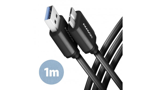 Axagon andmeside- ja laadimiskaabel, 1 m | BUMM3-AM10AB | USB Type A to USB Type Micro-B