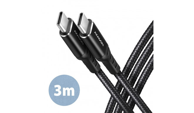 AXAGON andmeside- ja laadimiskaabel, 3 m | BUCM-CM30AB | USB Type C to USB Type C