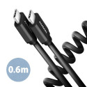 AXAGON Twister Cable, 0.6 m | BUCM-CM10TB | USB Type C to USB Type C