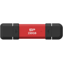 Silicon Power DS72 | 250 GB | USB Type-A/USB Type-C 3.2 Gen 2 | Red