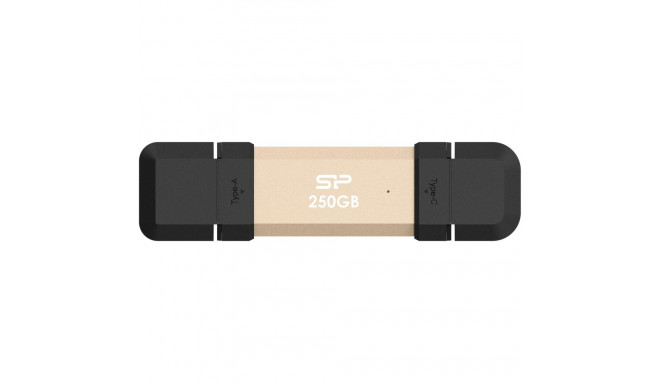 Silicon Power DS72 | 250 GB | USB Type-A/USB Type-C 3.2 Gen 2 | kuld
