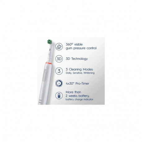 Oral-B Pro 3 3000 Sensitive Clean elektriline hambahari, valge