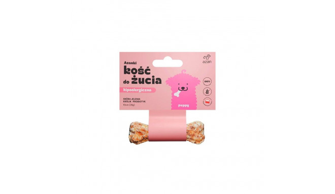 AZANKI Hypoallergenic bone made of deer skin with rabbit and probiotic Puppy - dog treat - 10 cm