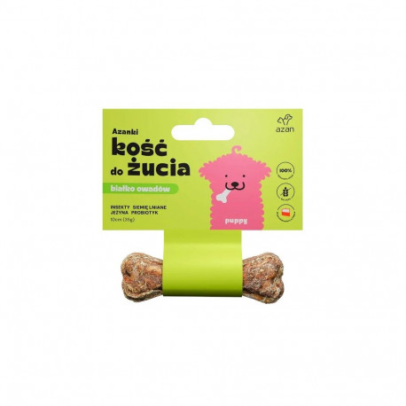 AZANKI Bone with Insects and Probiotic Puppy – Dog Treat – 10 cm