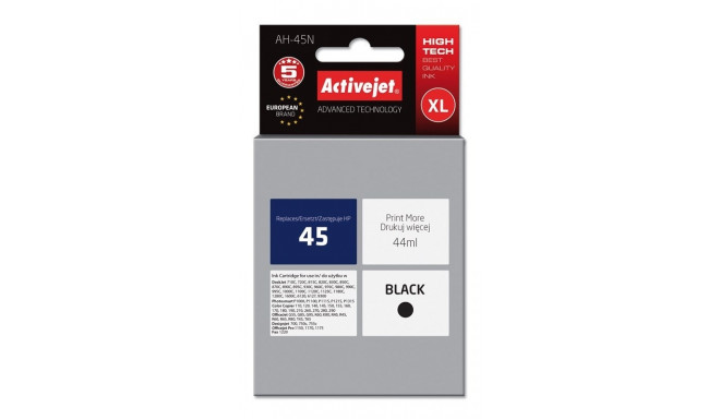 Activejet AH-45N tindikassett (asendus HP 45 51645A; Supreme; 44 ml; must)