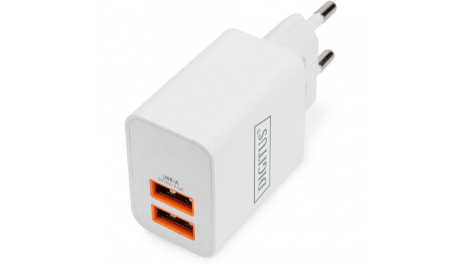 "Digitus Charger 2x USB-A 15W 2x 24A weiß"