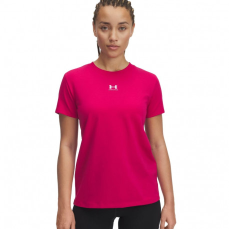 Koszulka damska Under Armour Rival Core SS fuksja 1383648 681 XS