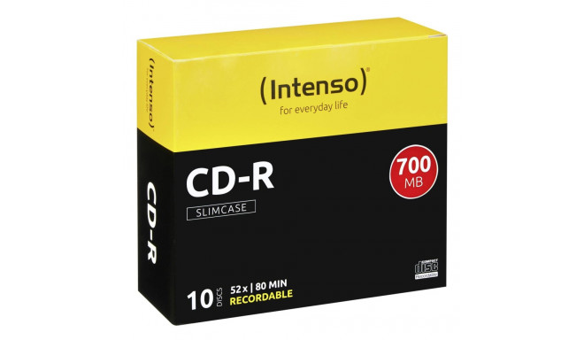 1x10 Intenso CD-R 80 / 700MB 52x kiirus, slimcase