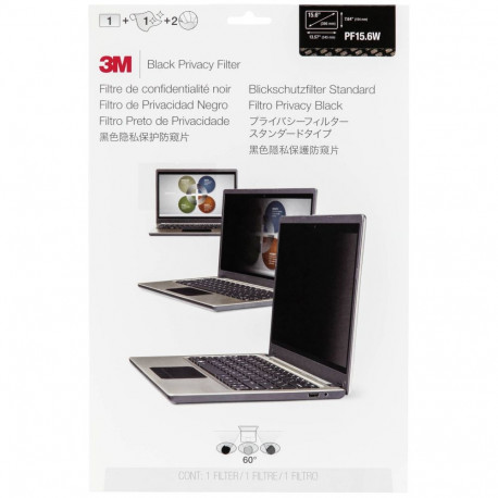 3M PF156W9B Privacy Filter Black for 39,6cm 15,6 16:9