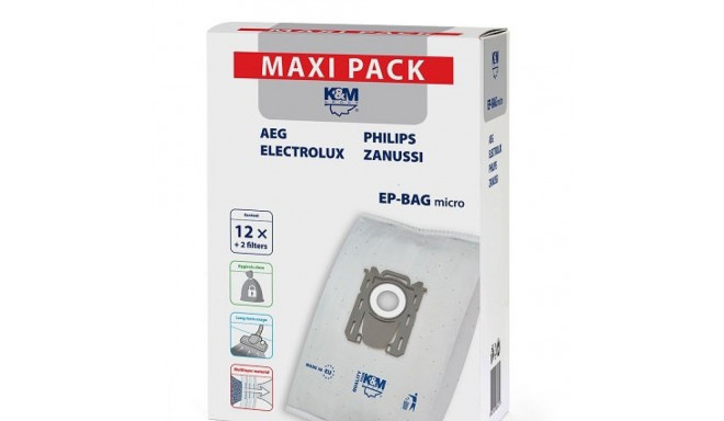 K&M Vacuum cleaner bag ELECTROLUX / PHILIPS S-BAG (12pcs)