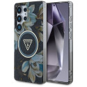GUESS case for SAMSUNG S25 Ultra GUHMS25LHFLPEDK (Magnetic IML Metal Glitter Flowers Triangle) black