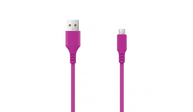 Setty cable USB- microUSB 1,0 m 2A magenta