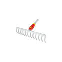 WOLF-Garten Rake DR-M35 - multi-star - silver / red - 35 cm