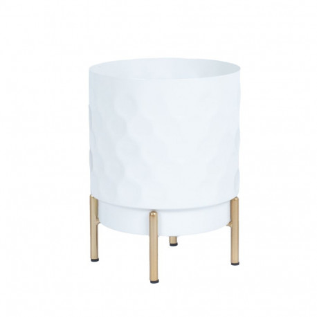 Flowerpot DEIA  D18xH24cm, white/golden