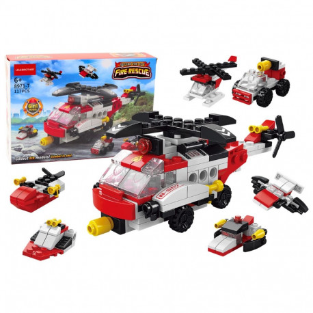 Klocki Konstrukcyjne Helikopter 6w1 Zestaw DIY Pojazdy 117 ele.