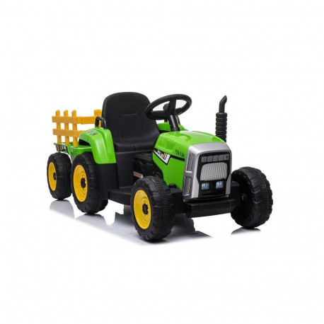 Akutraktor XMX611 haagisega puldiga LED-tuled, roheline
