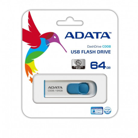ADATA mälupulk C008 64GB USB Type-A 2.0, sinine ja valge