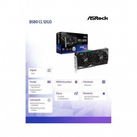 Graphics card B580 CHALLENGER 12G OC GDDR6 192bit 3DP/HDMI
