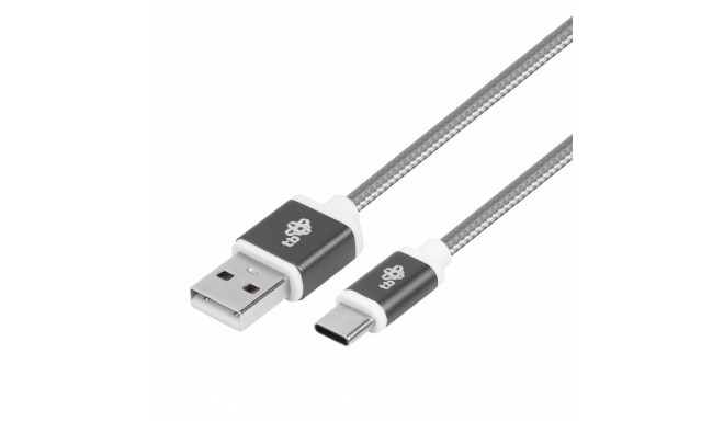 Cable USB - USB C 1.5 m gray tape