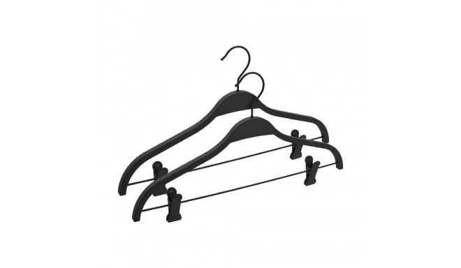 RUBBER COATED HANGER LR040 BLACK 2 PCS